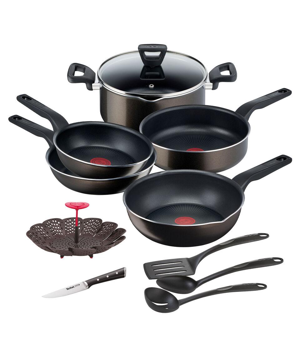 T-fal Batería de Cocina en aluminio XL Force 11 piezas Café