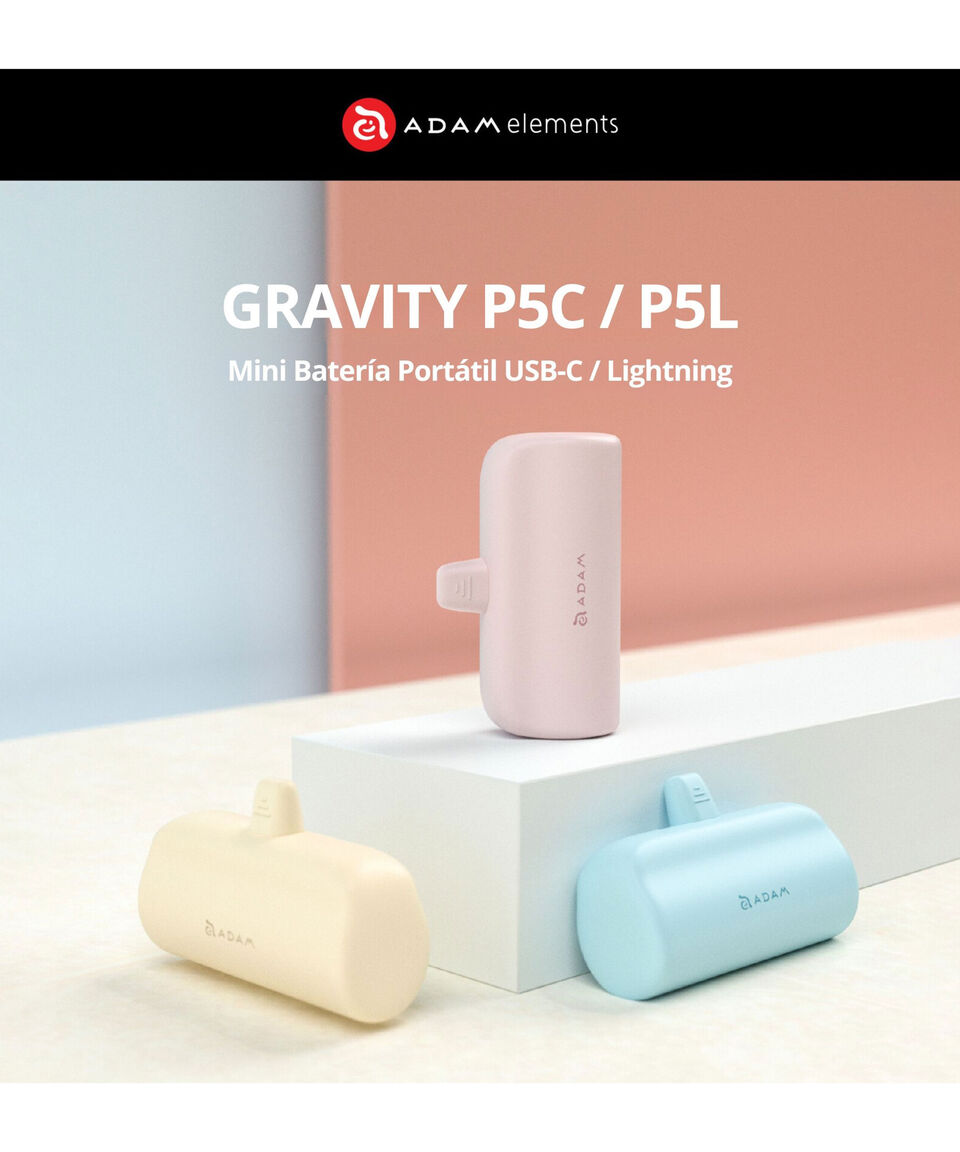 Adam Elements Batería Portátil GRAVITY P5L Lightning 5 000 MAh - Azul