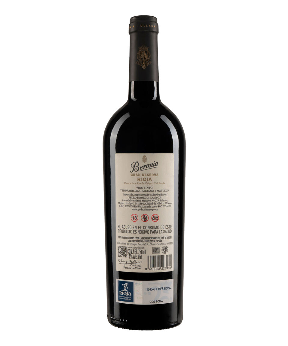 Beronia Vino Tinto Tempranillo Gran Reserva 750 Ml