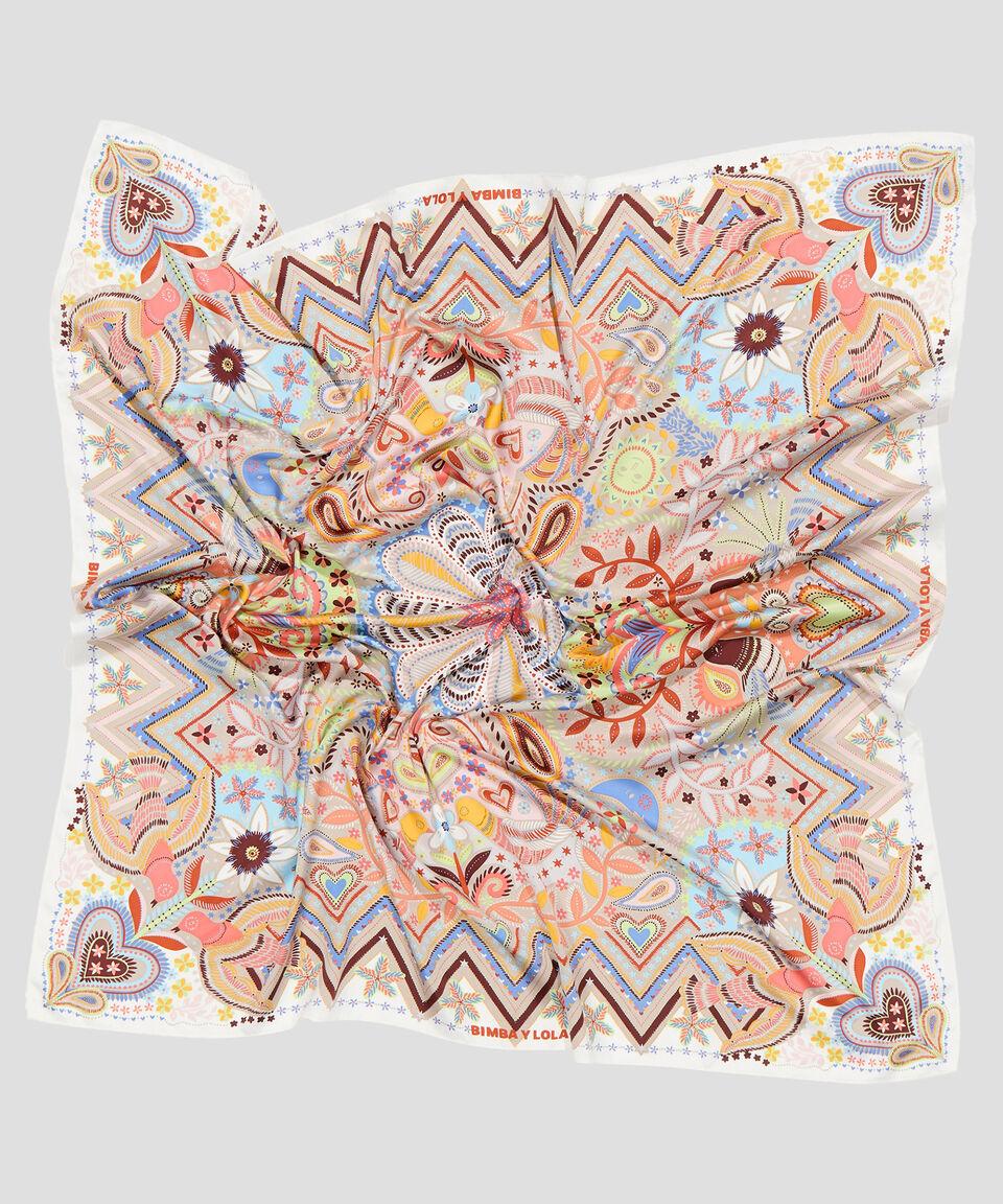 Bimba Y Lola Pañuelo Beige Estampado Mujer