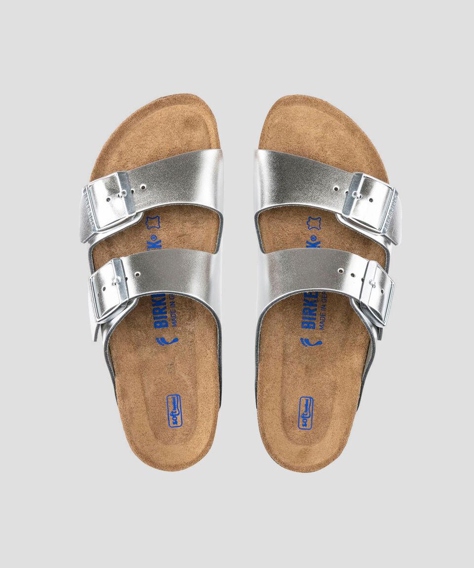 Birkenstock Sandalias Plateadas Arizona Mujer