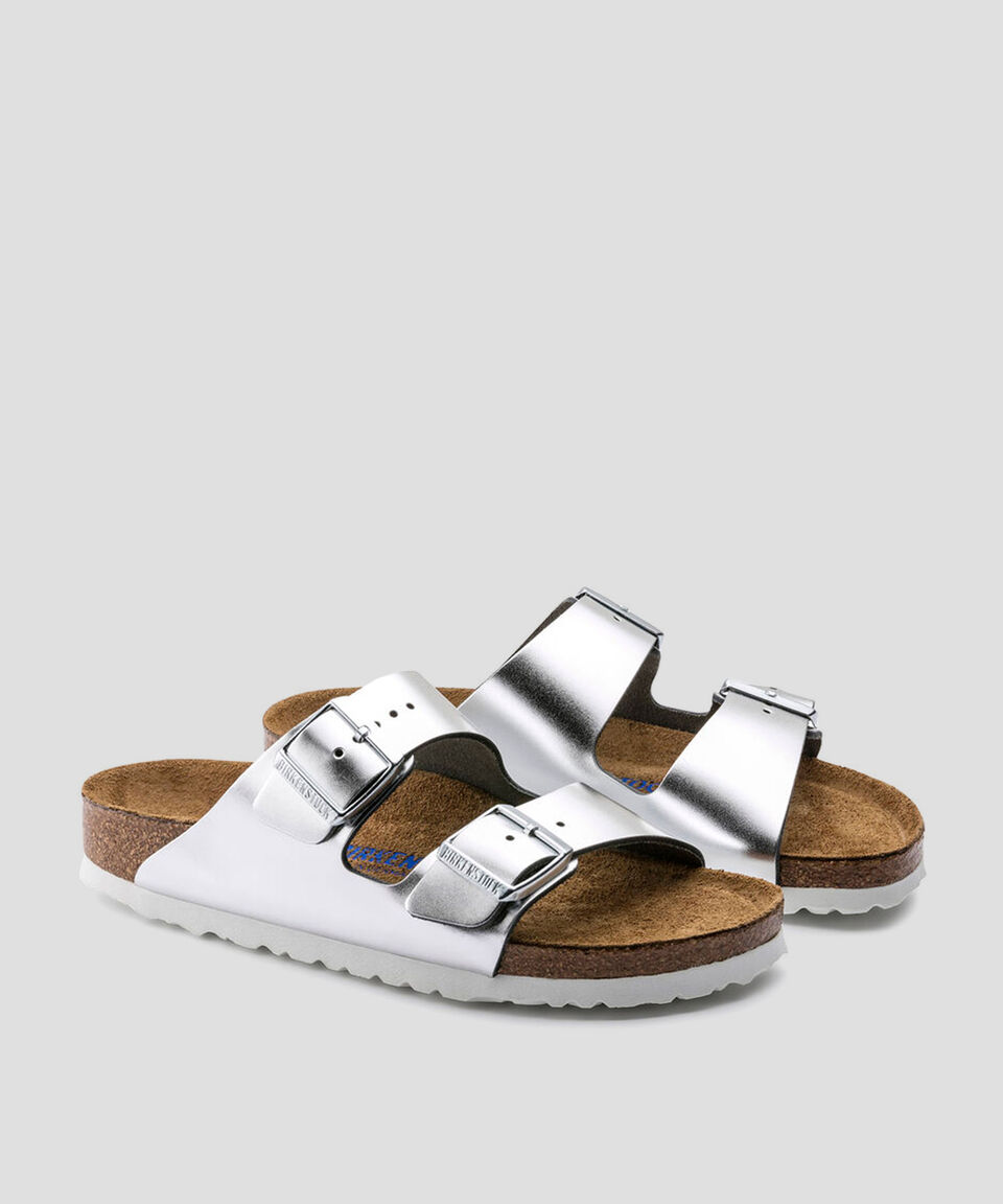 Birkenstock Sandalias Plateadas Arizona Mujer