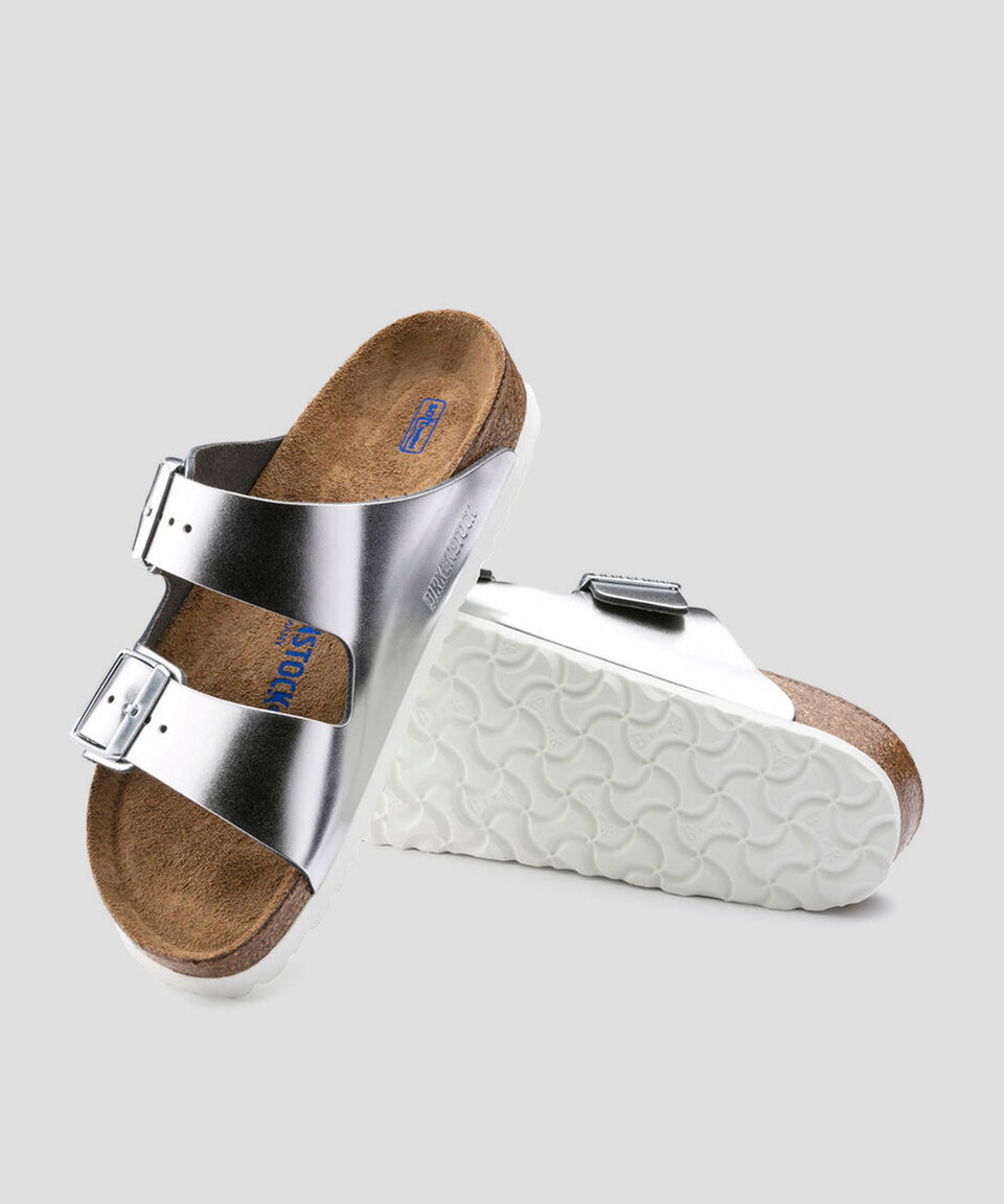 Birkenstock Sandalias Plateadas Arizona Mujer