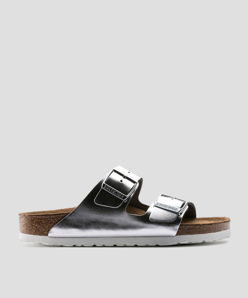 Birkenstock Sandalias Plateadas Arizona Mujer