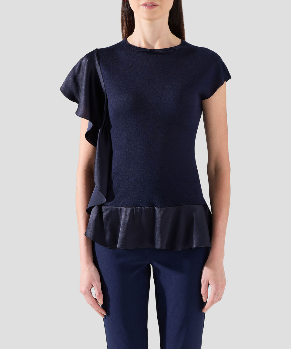 Alberta Ferretti Blusa lisa sin mangas con holán Mujer