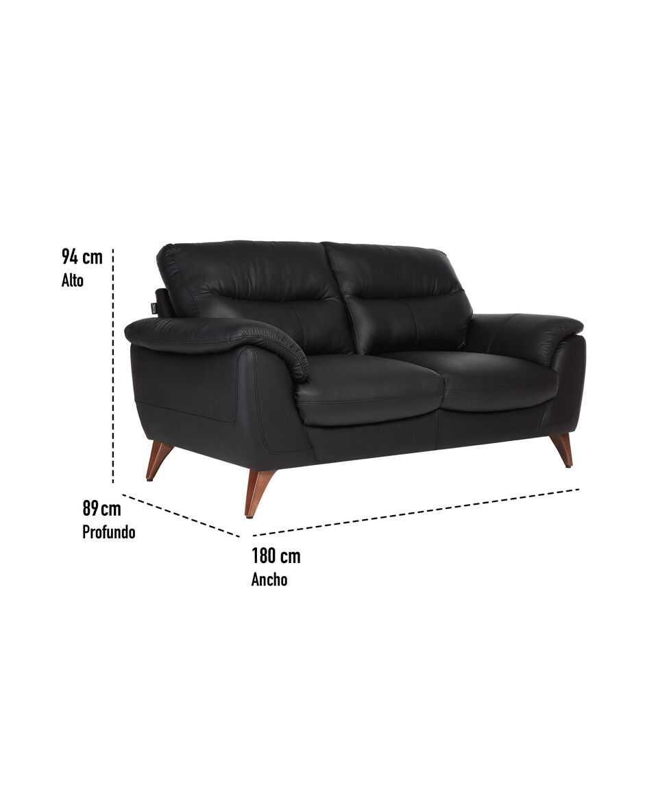 Boal Upper Love Seat Slash En Piel Negro