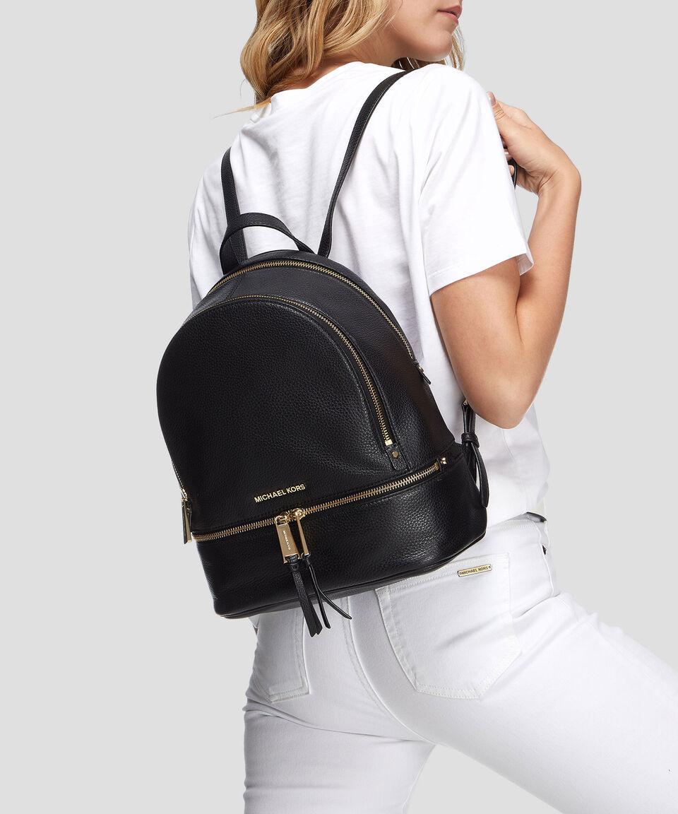 Michael Michael Kors Bolsa Backpack Rhea En Piel Negra Mujer