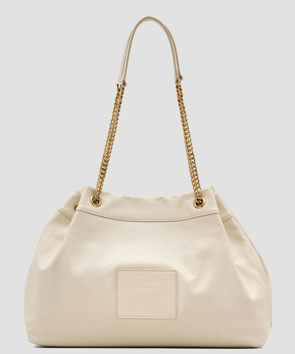 Marc Jacobs Bolsa Bucket Beige En Piel The Large Chain Mujer