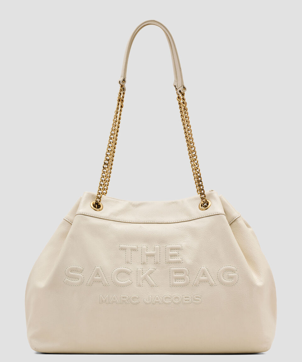 Marc Jacobs Bolsa bucket beige en piel The Large Chain Mujer