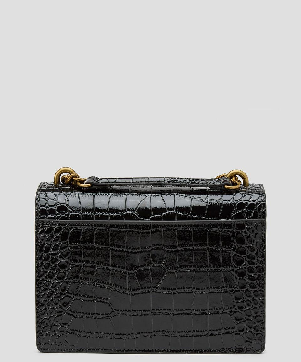 Kurt Geiger Bolsa Crossbody Shoreditch En Piel Negra Con Animalskin Mujer