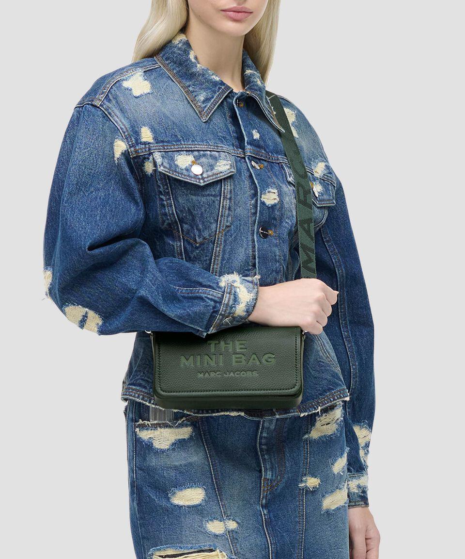 Marc Jacobs Bolsa Mini Crossbody Verde En Piel The Leather Granulada Mujer