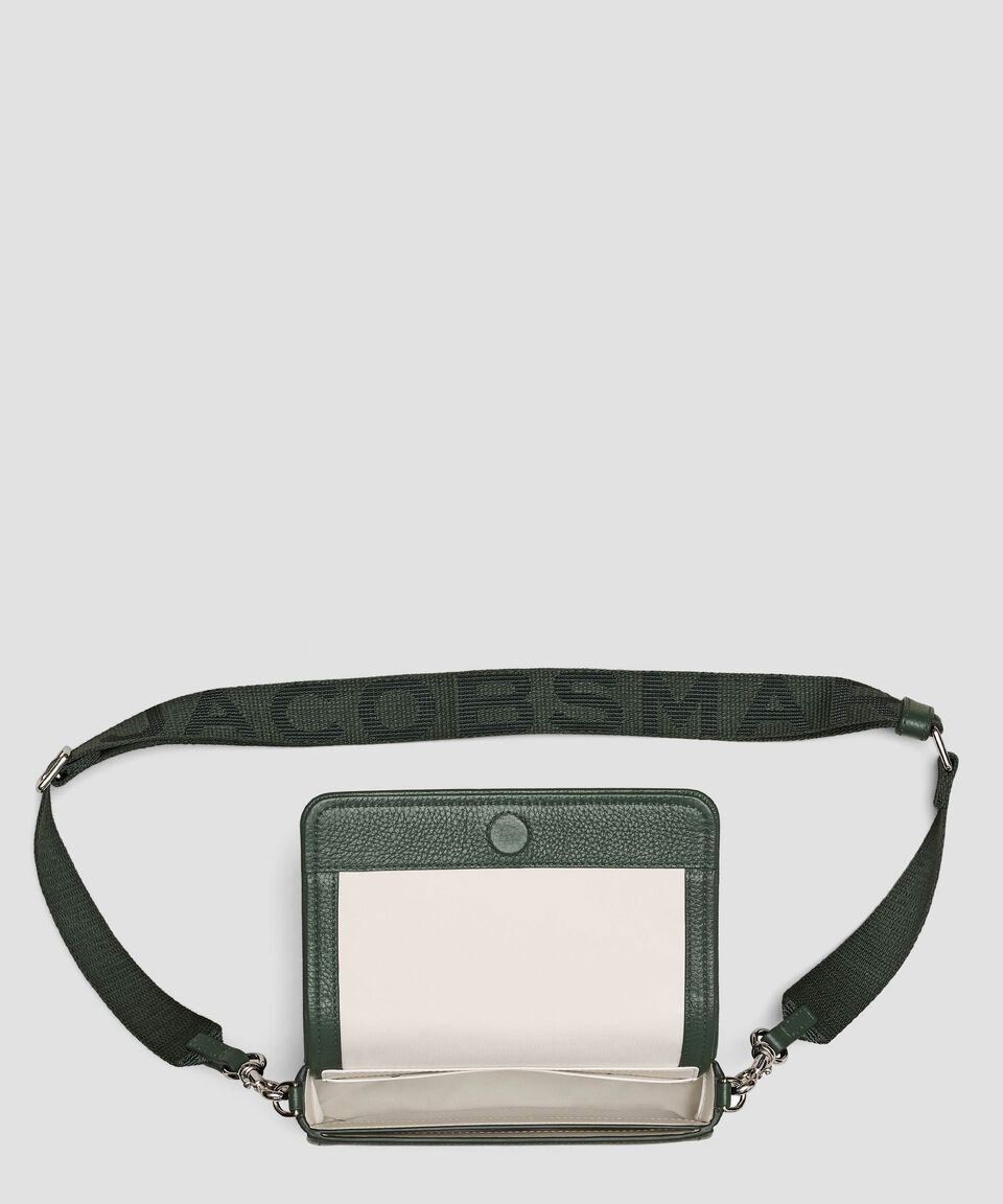 Marc Jacobs Bolsa Mini Crossbody Verde En Piel The Leather Granulada Mujer