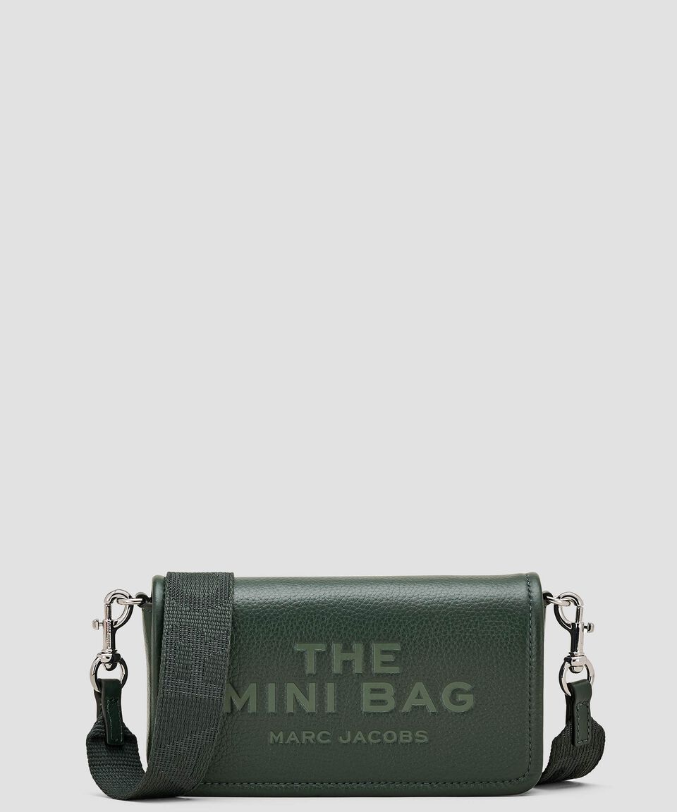 Marc Jacobs Bolsa mini crossbody verde en piel The Leather granulada Mujer