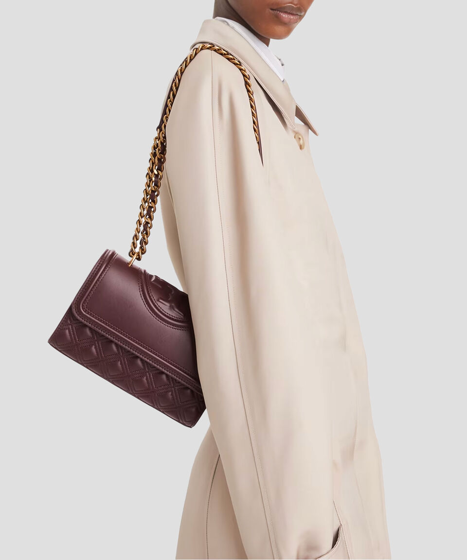 Tory Burch Bolsa Shoulder En Piel Fleming Capitonada Mujer