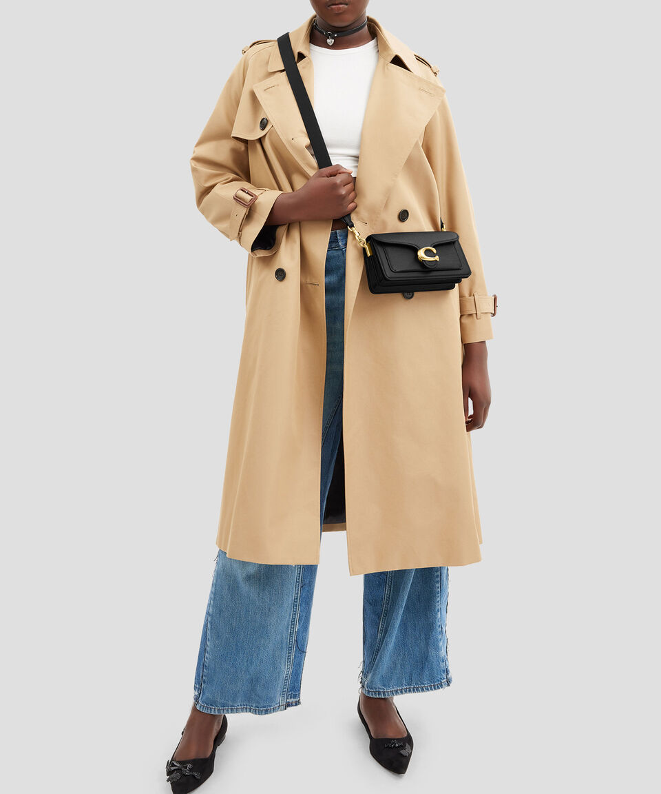 COACH Bolsa Shoulder Negra En Piel Tabby Granulada Mujer