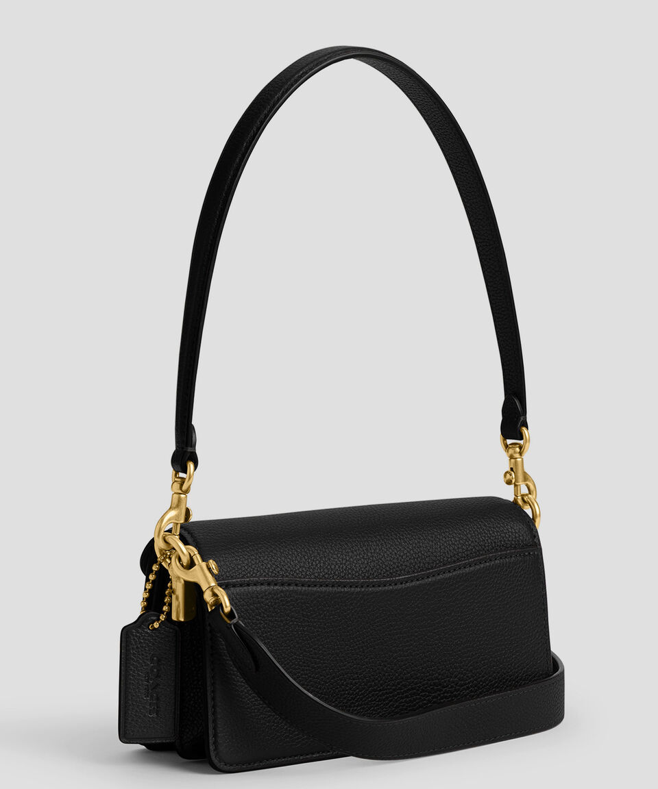 COACH Bolsa Shoulder Negra En Piel Tabby Granulada Mujer