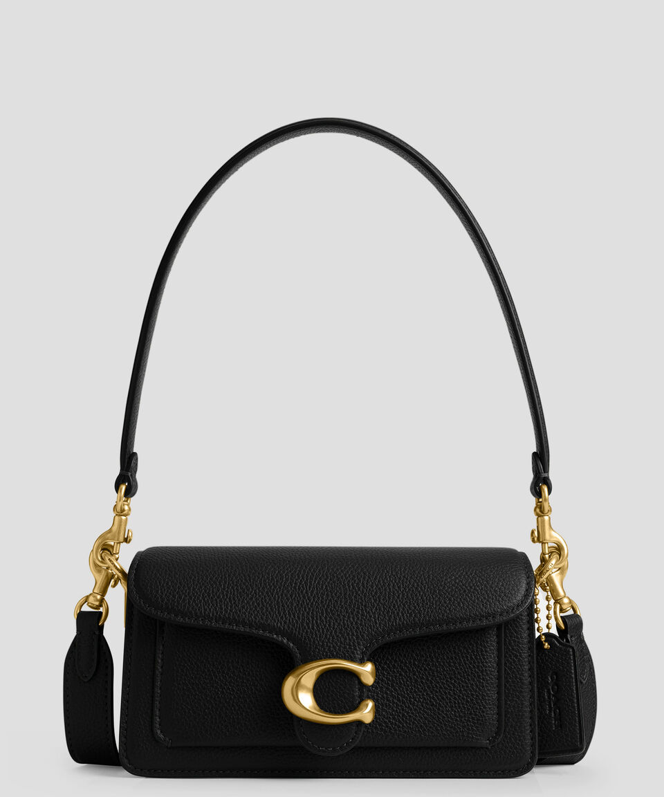 COACH Bolsa Shoulder negra en piel Tabby granulada Mujer