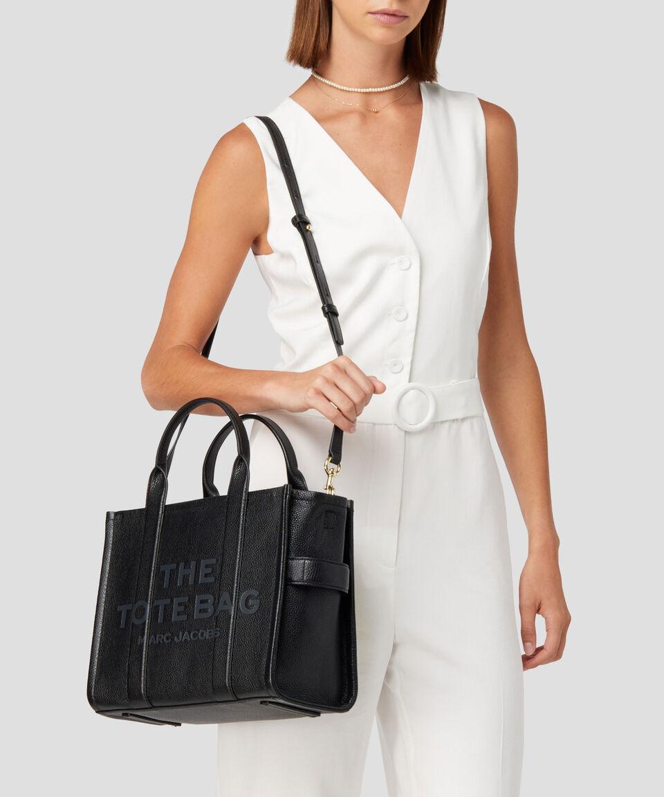 Marc Jacobs Bolsa Tote En Piel Negra Con Logotipo Grabado Mujer