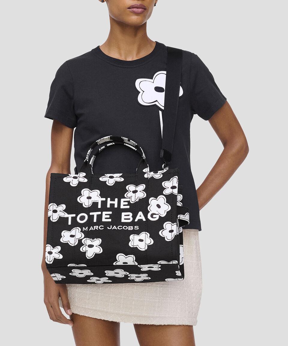 Marc Jacobs Bolsa Tote Negra Medium The Daysi Canvas Estampada Mujer