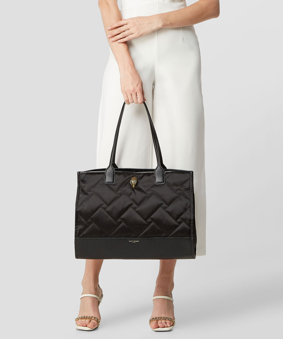 Kurt Geiger Bolsa Tote Recycled Negra Capitonada Mujer