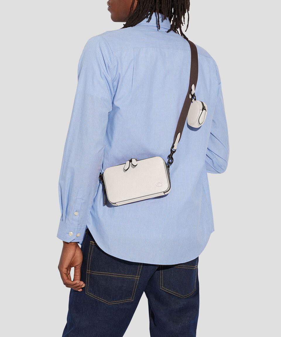 Coach Bolso Crossbody Charter Slim En Piel Blanco Granulado Hombre
