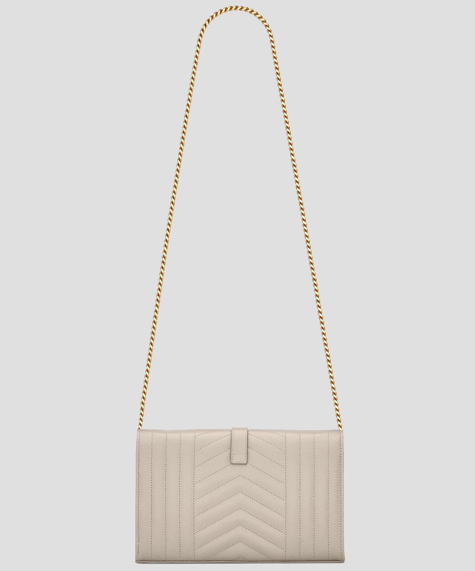 Saint Laurent Paris Bolso Crossbody En Piel Blanco Mix Matelasse Mujer