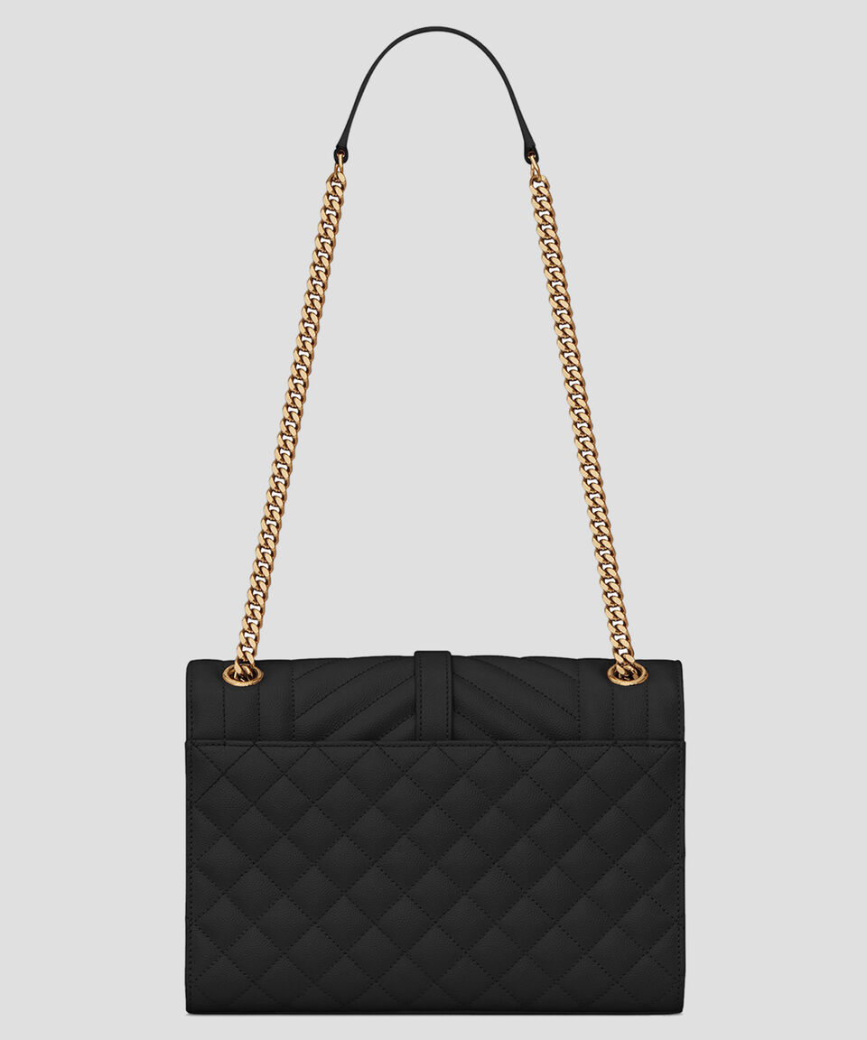 Saint Laurent Paris Bolso Crossbody En Piel Negro Capitonado Mujer