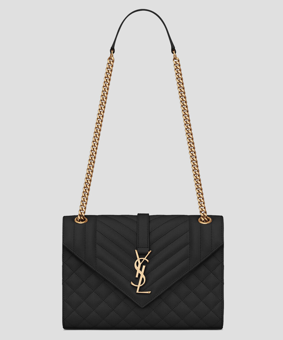 Saint Laurent Paris Bolso crossbody en piel negro capitonado Mujer