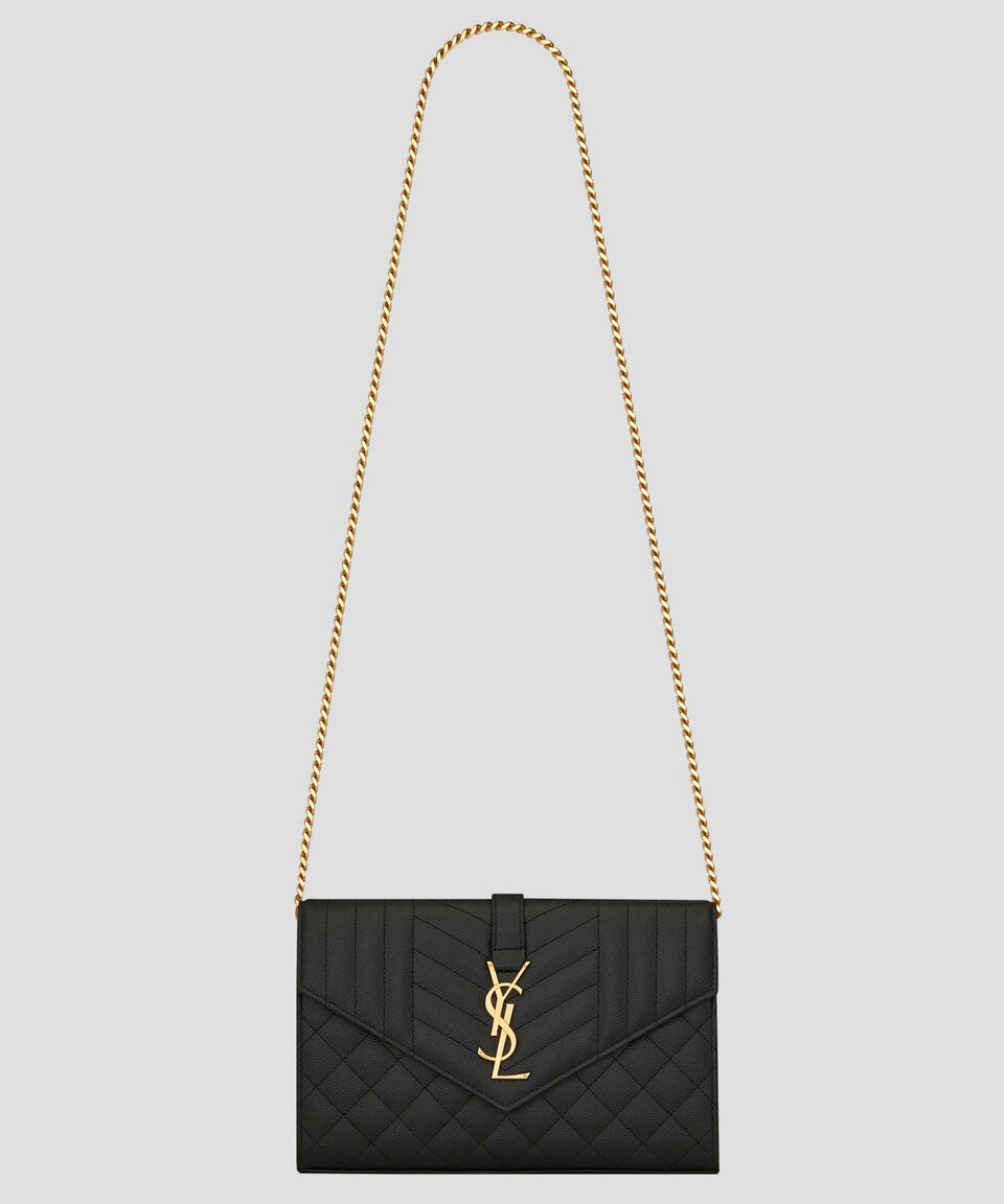 Saint Laurent Paris Bolso crossbody en piel negro Mix Matelasse Mujer