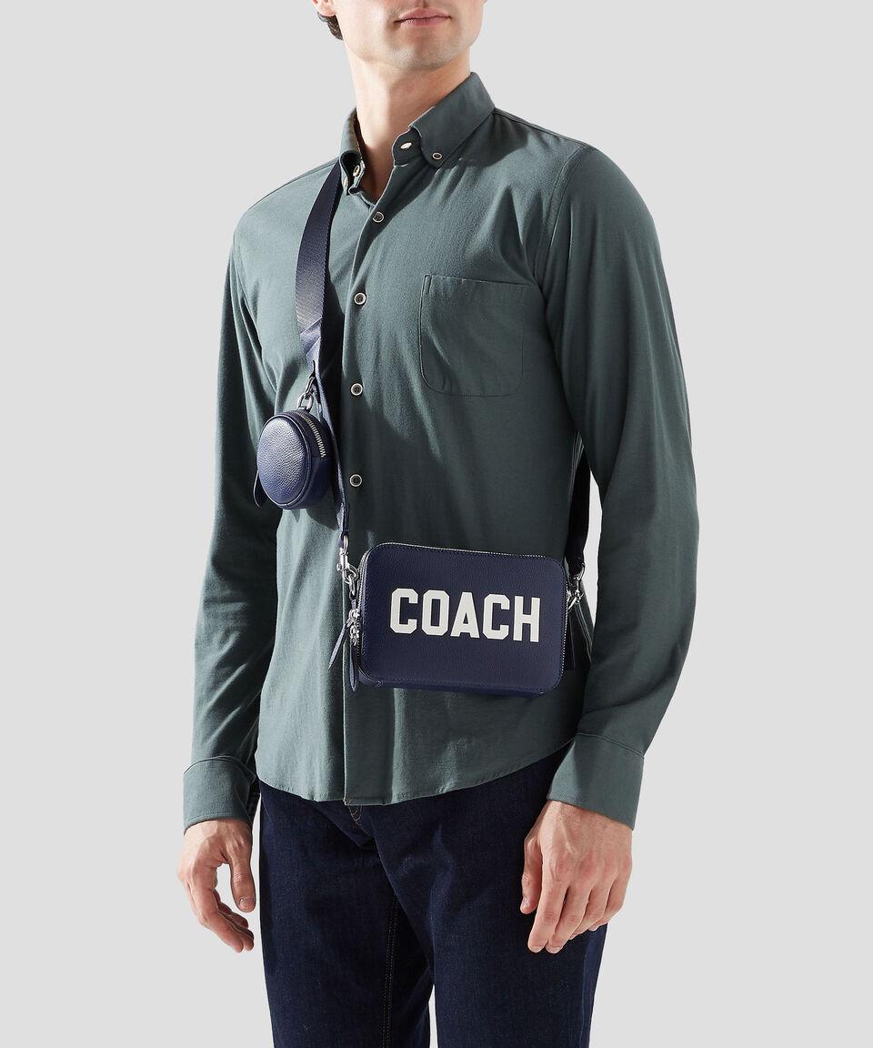Coach Bolso Crossbody En Piel Vacuna Con Grabado Hombre
