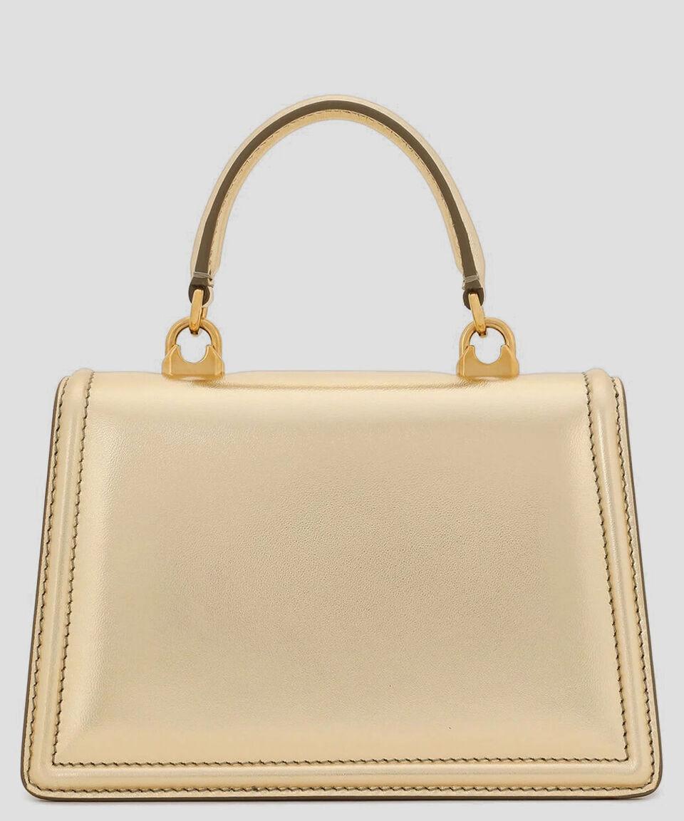DOLCE & GABBANA Bolso De Mano Dorado En Piel Crespo Leo Mujer