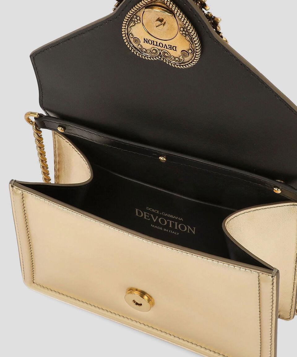 DOLCE & GABBANA Bolso De Mano Dorado En Piel Crespo Leo Mujer