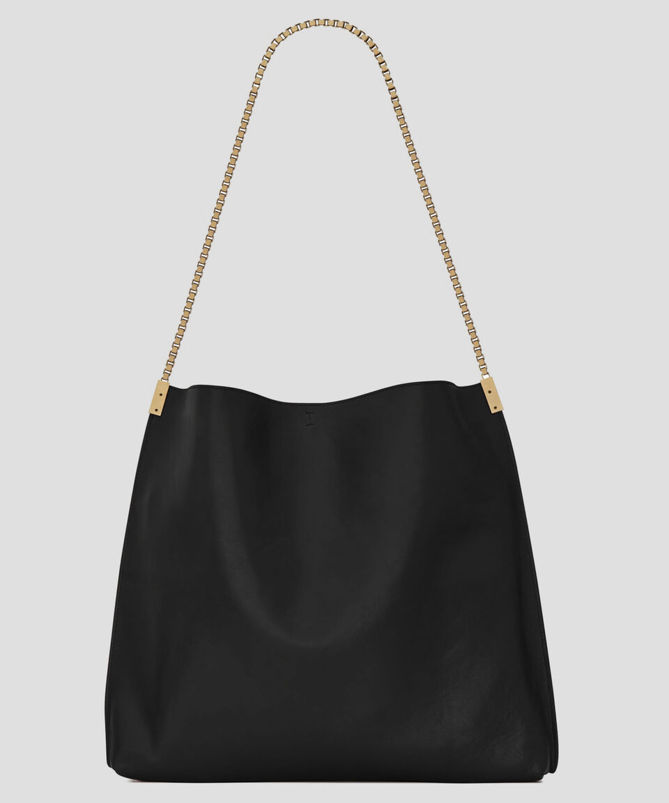 Saint Laurent Paris Bolso Hobo Suzanne En Piel Negro Mujer