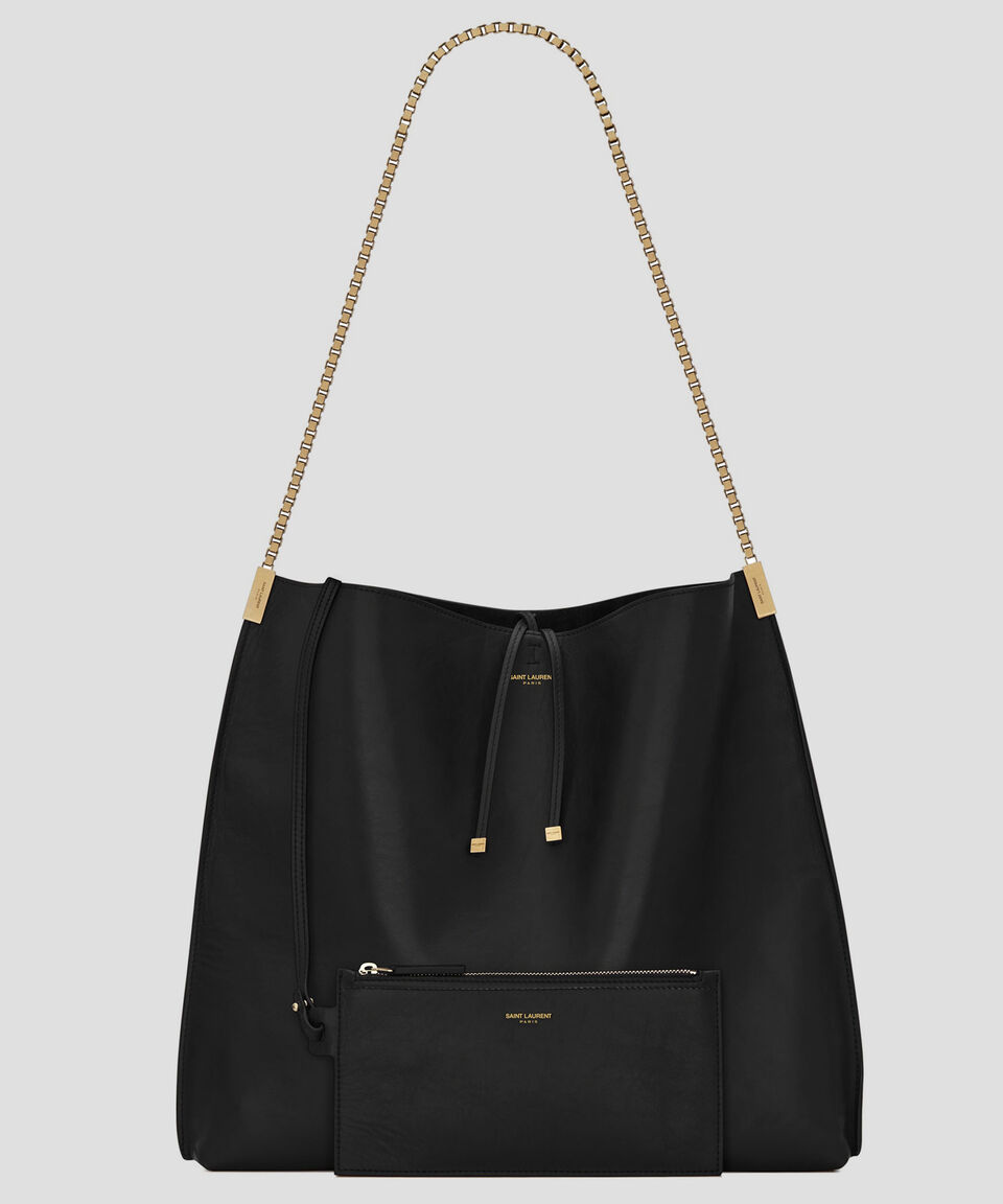 Saint Laurent Paris Bolso Hobo Suzanne En Piel Negro Mujer