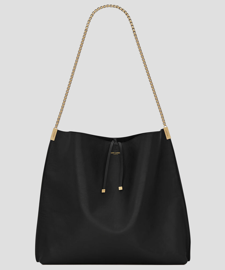 Saint Laurent Paris Bolso hobo Suzanne en piel negro Mujer