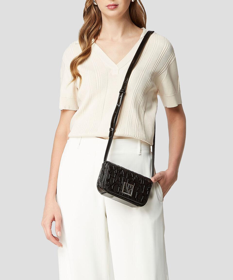 Armani Exchange Bolso Messenger Negro Monogram Mujer