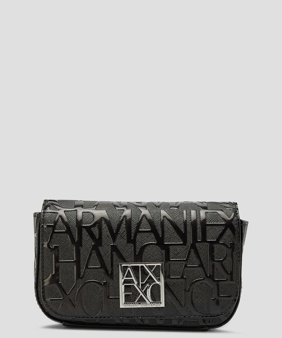 Armani Exchange Bolso messenger negro monogram Mujer