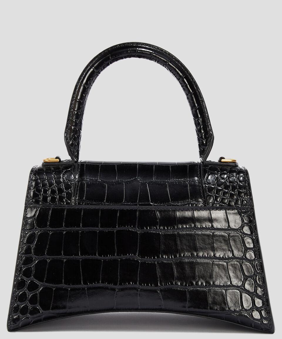 Balenciaga Bolso Mini Crossbody Hourglass XS De Piel Negro Estilo Cocodrilo Mujer