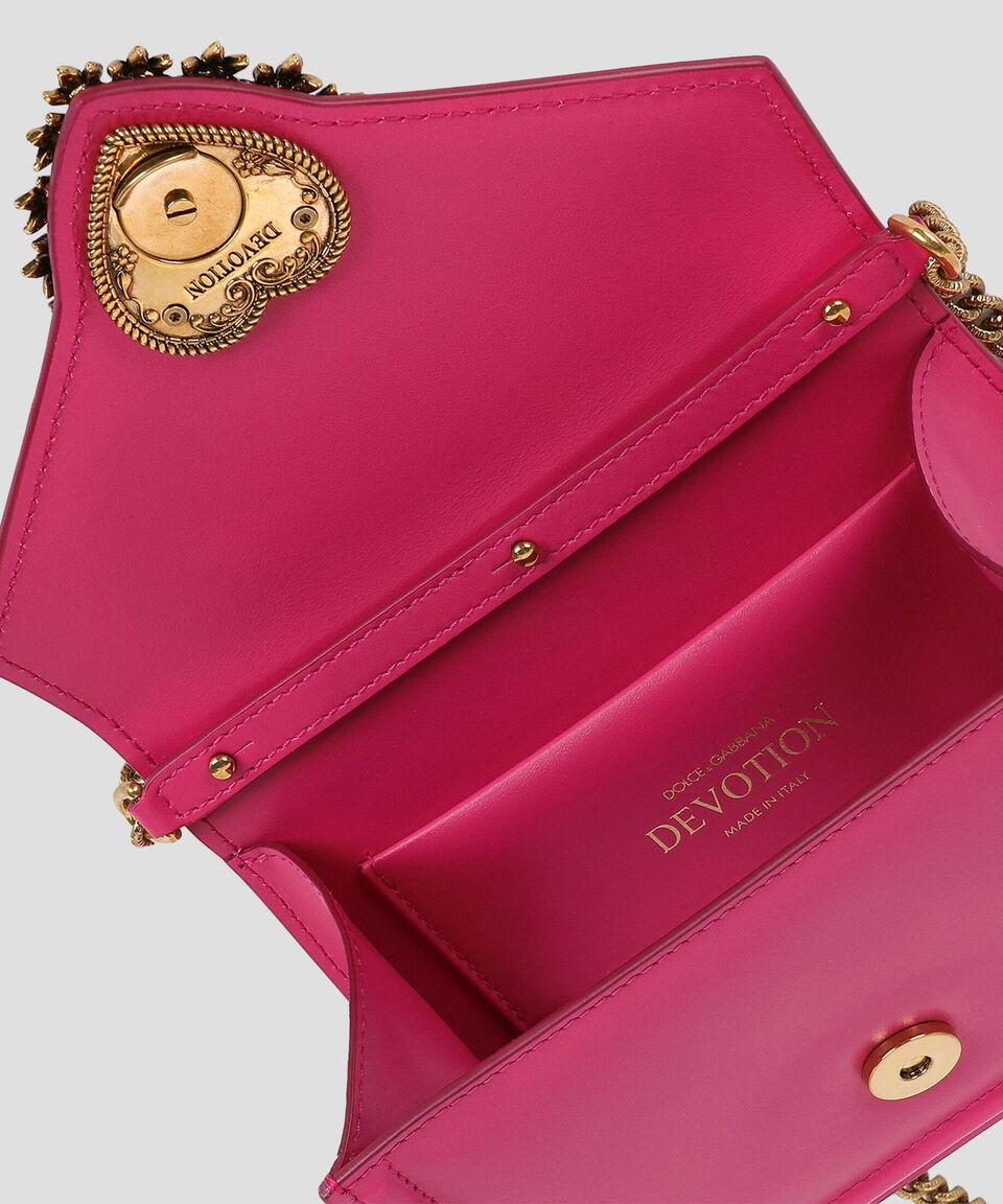 DOLCE & GABBANA Bolso Shoulder Rosa En Piel Devotion Mujer