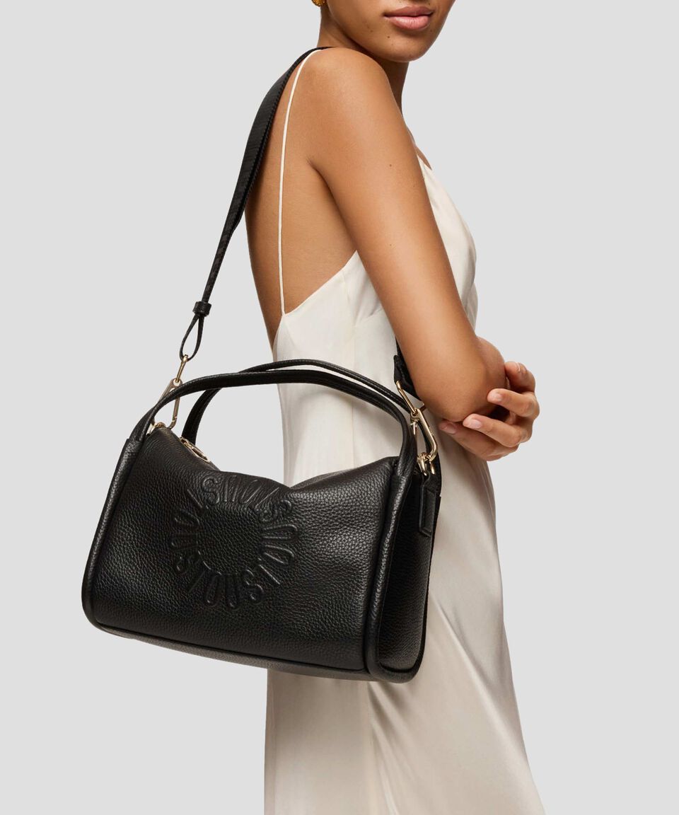 Tous Bolso Tote Negro En Piel Miranda Con Logotipo Mujer