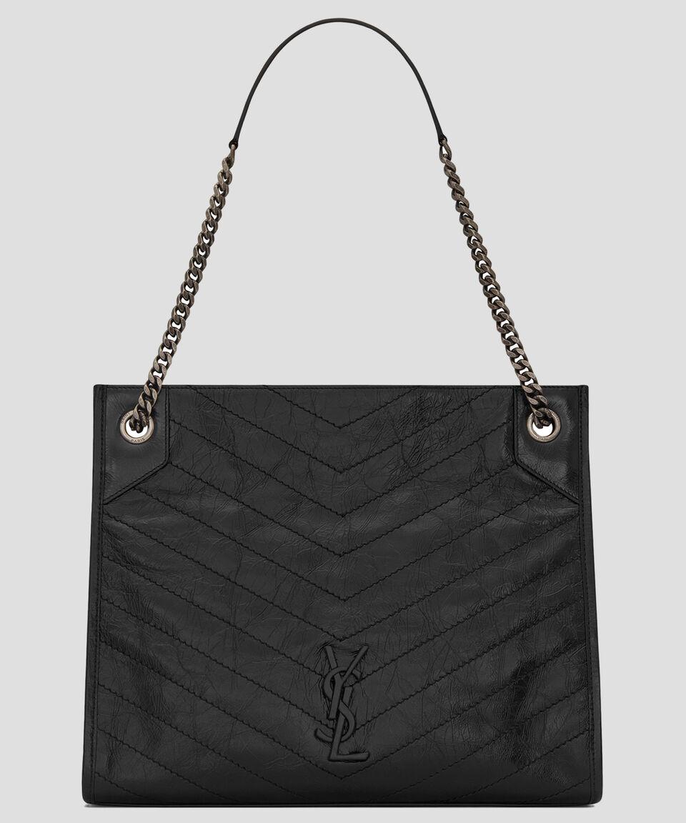 Saint Laurent Paris Bolso tote Niki en piel negro capitonado Mujer