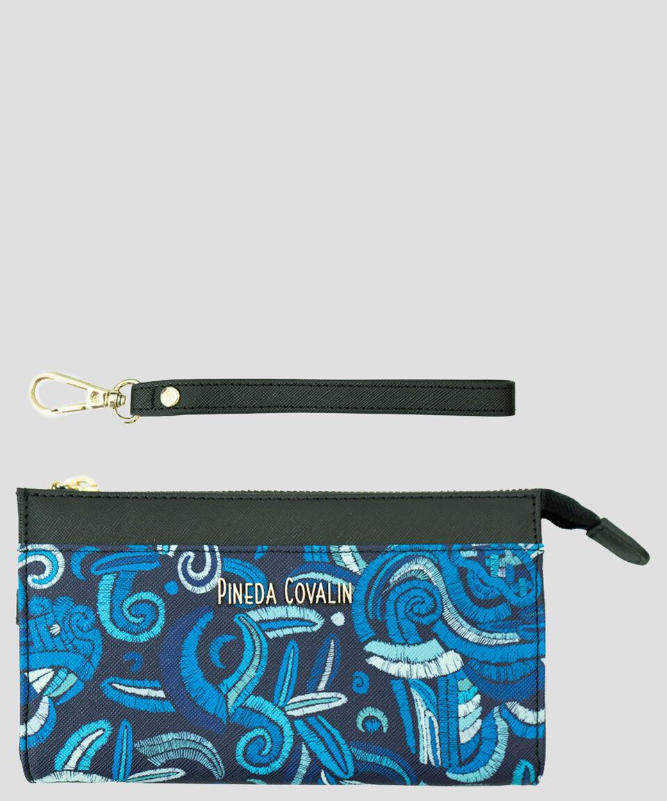 Pineda Covalin Bolso wristlet azul marino Quetzalcóatl estampado Mujer