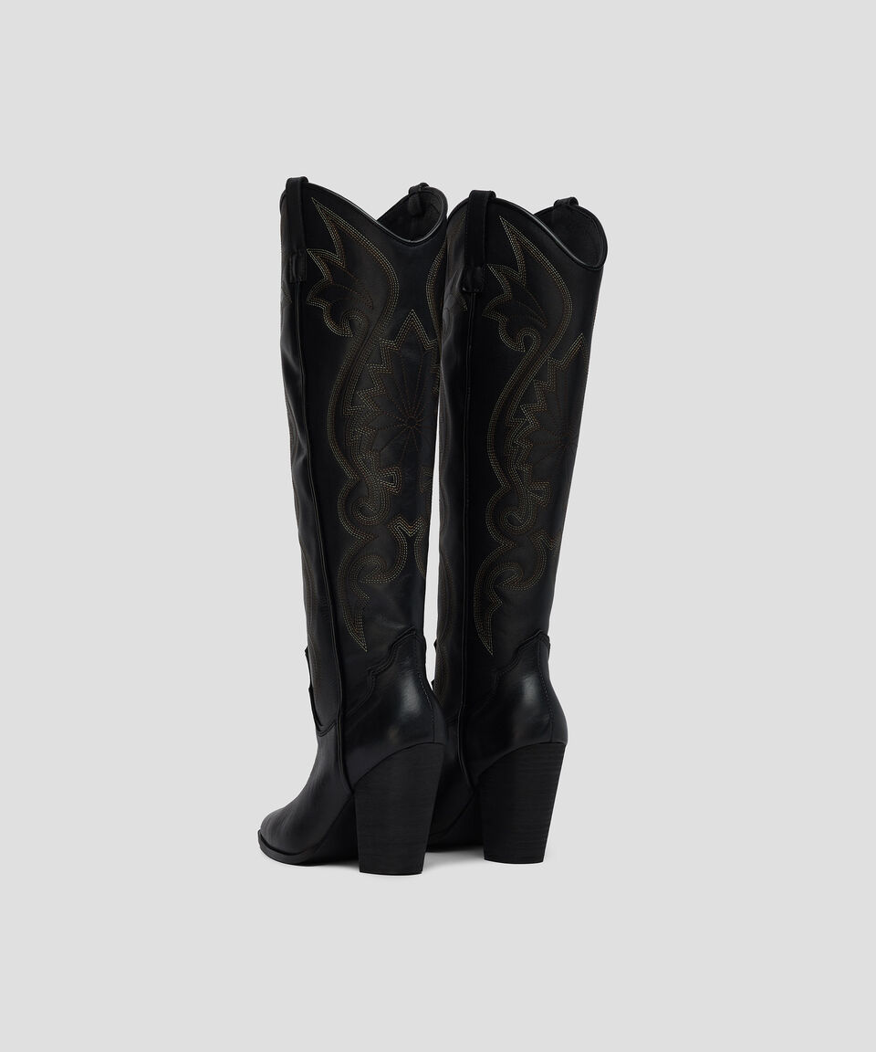 Steve Madden Botas Largas Lasso En Piel Con Tacón Alto De Media Luna Mujer