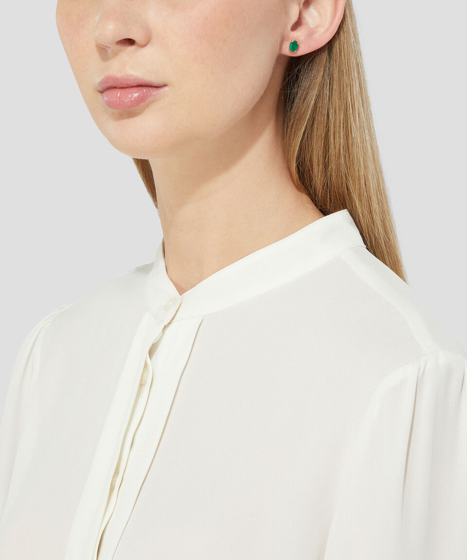 Eugenia Broqueles En Oro Amarillo De 18 Kilates Con Esmeralda Mujer