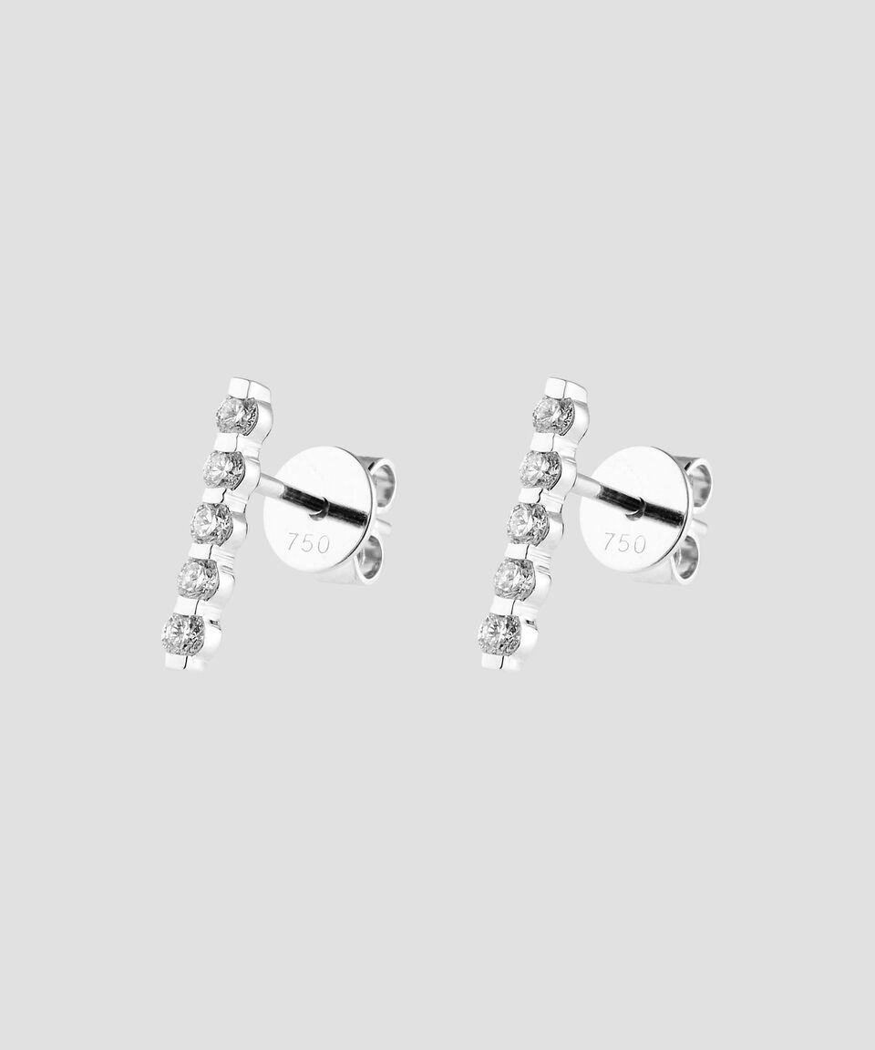 Eugenia Broqueles En Oro Blanco De 18 Kilates Con Diamantes Mujer