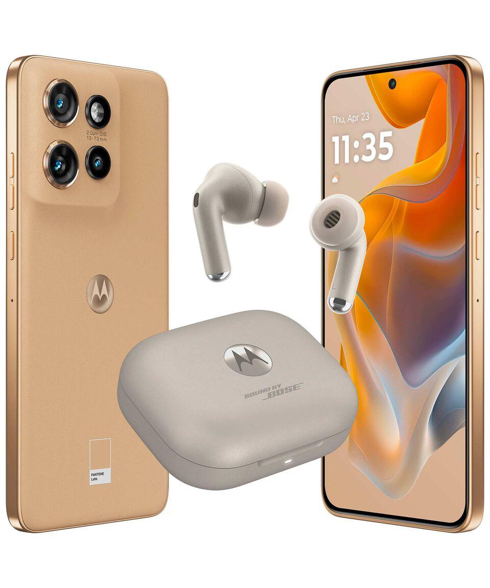 Motorola Bundle Celular Moto Edge 50 Neo 256 GB 8 GB Café Desbloqueado
