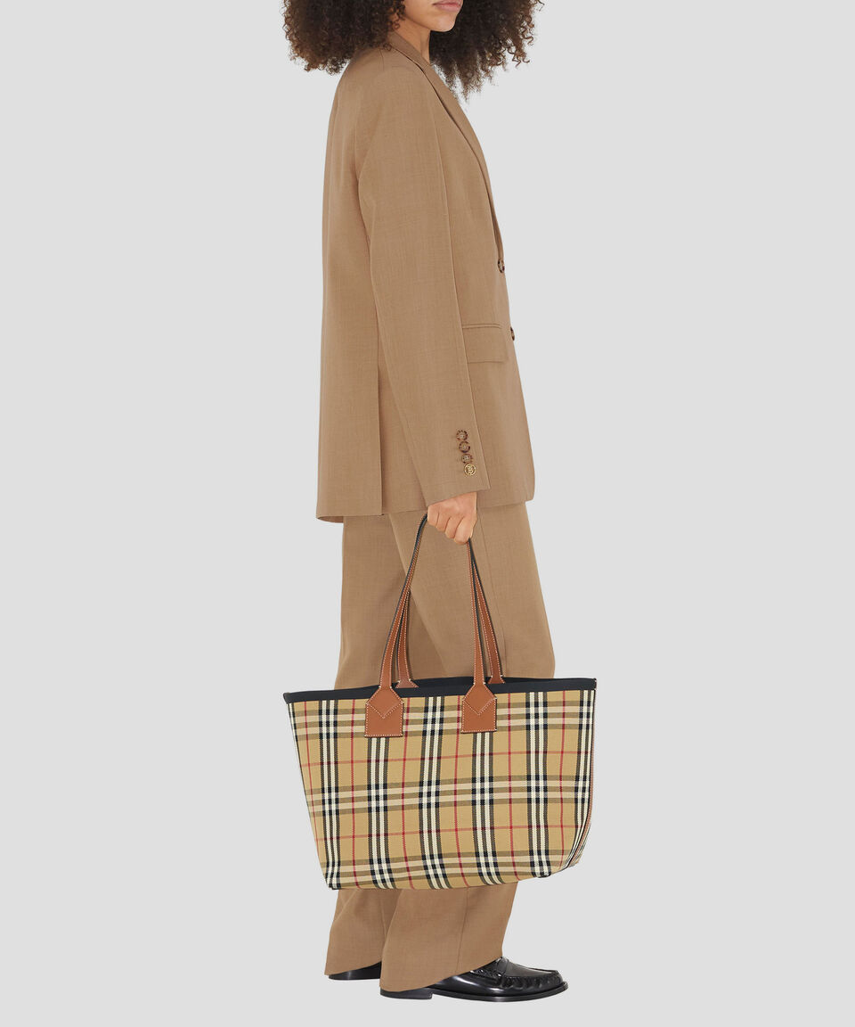 Burberry Bolso Tote Check Con Cuadros Mujer