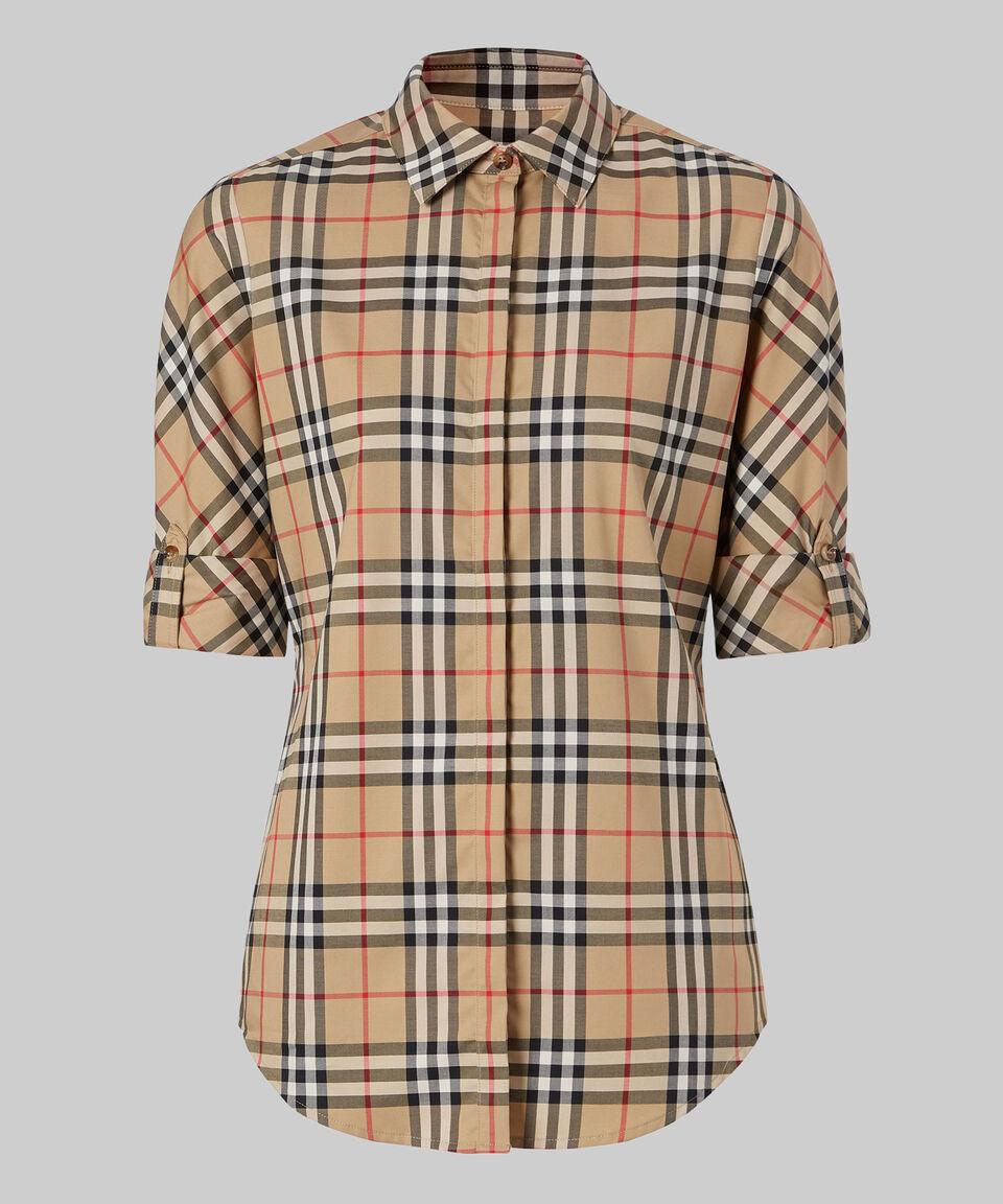 Burberry Camisa De Cuadros Con Manga Larga Mujer
