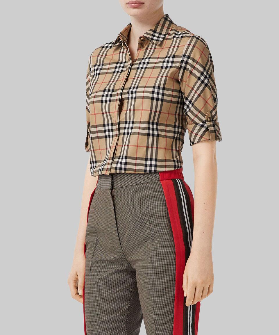 Burberry Camisa de cuadros con manga larga Mujer