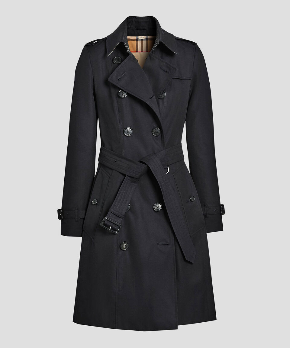 Burberry Gabardina Con Botonadura Cruzada Mujer